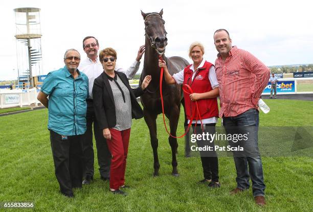 Connections of Carterista after winning Adroit F&M Maiden Plate,at Sportsbet-Ballarat Racecourse on March 21, 2017 in Ballarat, Australia.