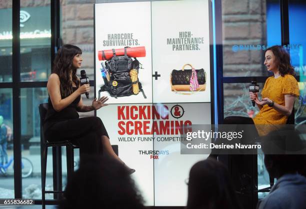 Actress Hannah Simone attends Build Series to discuss 'Kicking & Screaming' at Build Studio on March 20, 2017 in New York City.