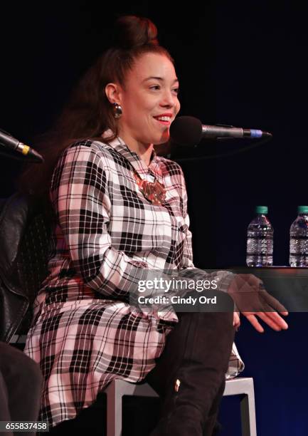 Singer/ songwriter Kendra Foster speaks during the GRAMMY Pro Songwriters Summit: Women Making Music at The Apollo Theater on March 20, 2017 in New...