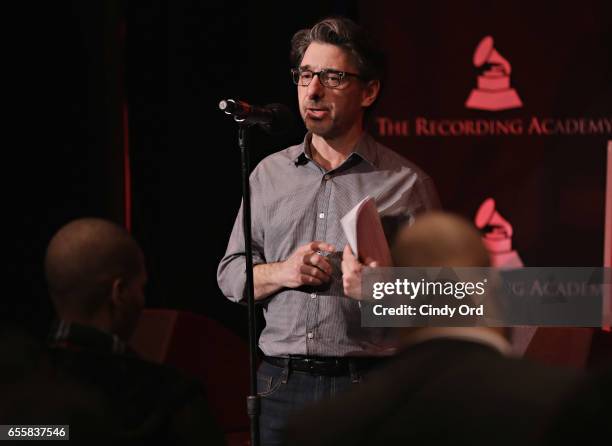 New York Chapter of The Recording Academy Executive Director Nick Cucci speaks during the GRAMMY Pro Songwriters Summit: Women Making Music at The...