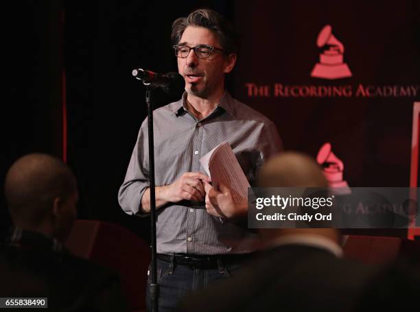 New York Chapter of The Recording Academy Executive Director Nick Cucci speaks during the GRAMMY Pro Songwriters Summit: Women Making Music at The...