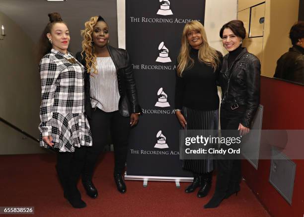 Kendra Foster, Andrea Martin, Tracey J. Jordan and Emily King attend the GRAMMY Pro Songwriters Summit: Women Making Music at The Apollo Theater on...