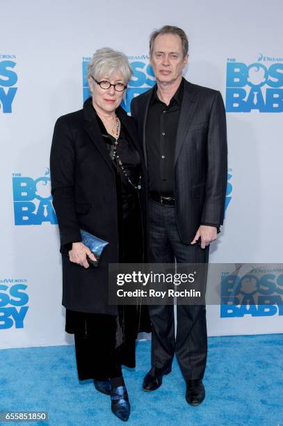 Jo Andres and Steve Buscemi attend "The Boss Baby" New York Premiere at AMC Loews Lincoln Square 13 theater on March 20, 2017 in New York City.