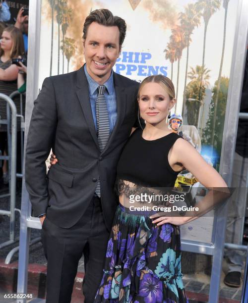 Actors Dax Shepard and Kristen Bell arrive at the premiere of Warner Bros. Pictures' "CHiPS" at TCL Chinese Theatre on March 20, 2017 in Hollywood,...