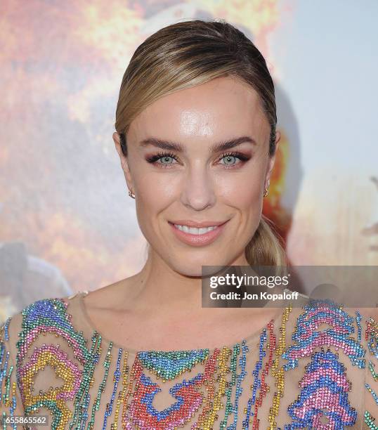 Actress Jessica McNamee arrives at the Los Angeles Premiere "CHiPS" at TCL Chinese Theatre on March 20, 2017 in Hollywood, California.