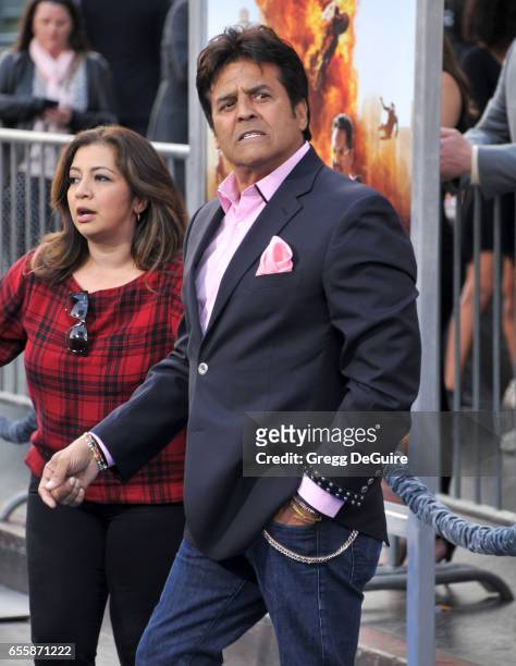Actor Erik Estrada arrives at the premiere of Warner Bros. Pictures' "CHiPS" at TCL Chinese Theatre on March 20, 2017 in Hollywood, California.