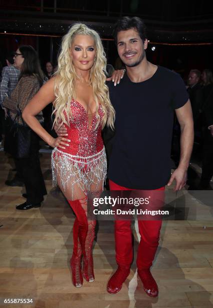 Personality Erika Jayne and dancer Gleb Savchenko attend "Dancing with the Stars" Season 24 premiere at CBS Televison City on March 20, 2017 in Los...