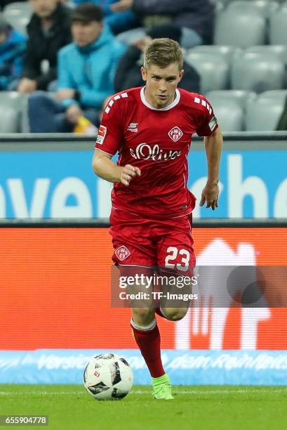 Patrick Weihrauch of FC Wuerzburger Kickers controls the ball during the Second Bundesliga match between TSV 1860 Muenchen and FC Wuerzburger Kickers...