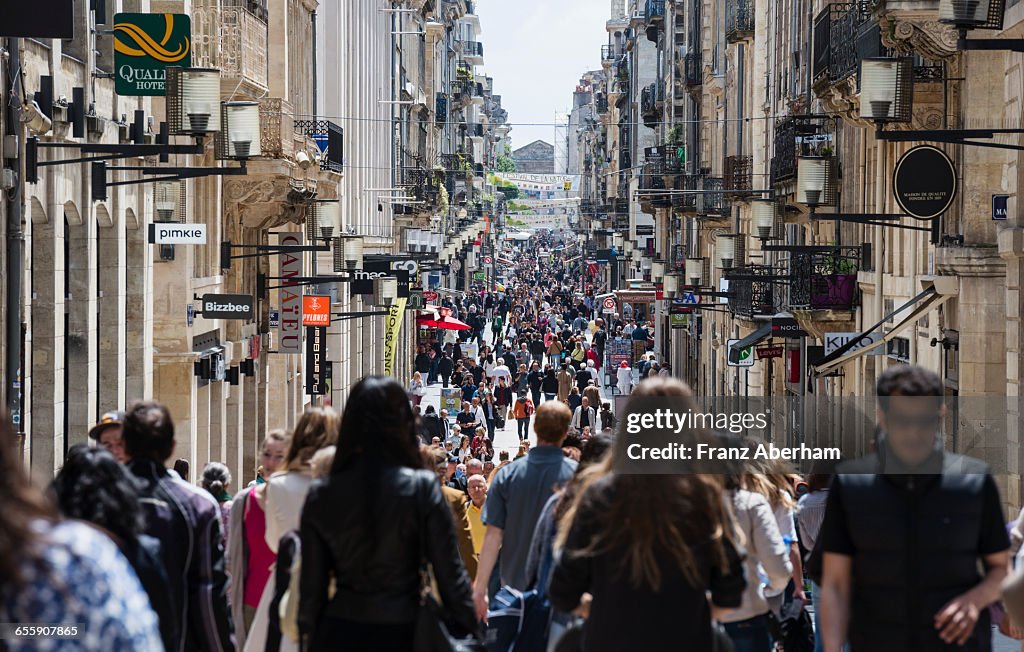 Shopping street in Bordaux, France