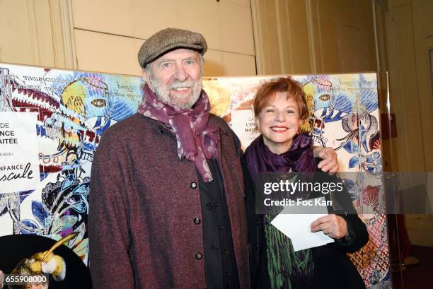 Jean-Pierre Marielle and his wife Agathe Natanson attend "Gala D'Enfance Majuscule 2017" Charity Gala At Salle Gaveau on March 20, 2017 in Paris,...