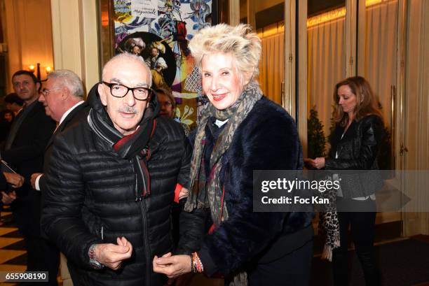 Patrick Scemama and his wife Daniele Gilbert attend "Gala D'Enfance Majuscule 2017" Charity Gala At Salle Gaveau on March 20, 2017 in Paris, France.