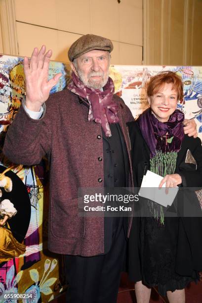Jean-Pierre Marielle and his wife Agathe Natanson attend "Gala D'Enfance Majuscule 2017" Charity Gala At Salle Gaveau on March 20, 2017 in Paris,...
