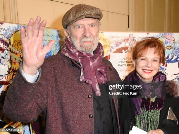 Jean-Pierre Marielle and his wife Agathe Natanson attend "Gala D'Enfance Majuscule 2017" Charity Gala At Salle Gaveau on March 20, 2017 in Paris,...