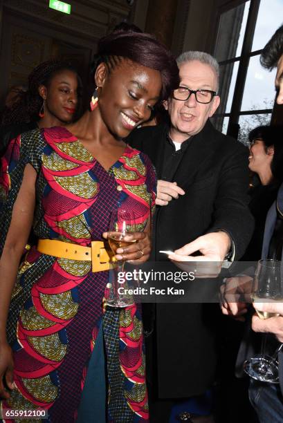 Aissa Maiga and Jean Paul Gaultier attend "France By Jean Paul Gaultier": Limited Coin Collection Press Preview At La Monnaie de Paris on March 20,...