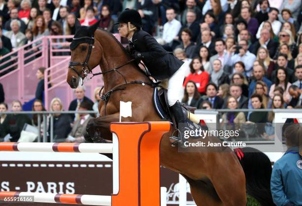 Edwina Tops-Alexander of Australia riding California competes in the Grand Prix Hermes CSI5 show jumping event on day three of the Saut Hermes at the...