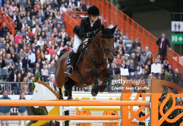 Edwina Tops-Alexander of Australia riding California competes in the Grand Prix Hermes CSI5 show jumping event on day three of the Saut Hermes at the...