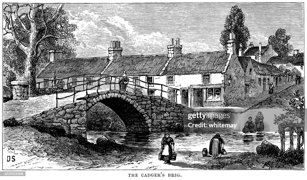 Cadger's Brig, South Lanarkshire (Victorian engraving)
