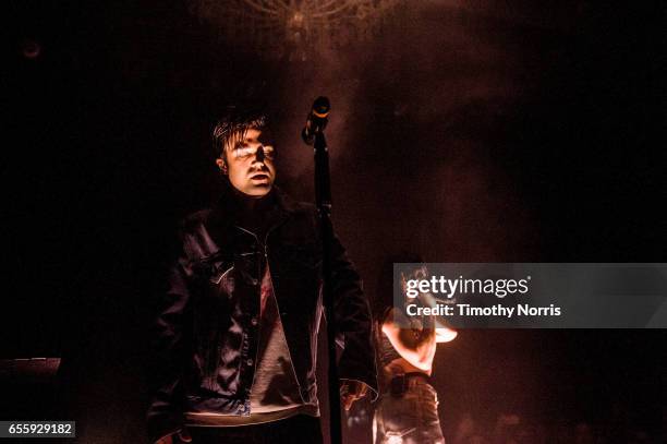 Neil Perry and Kimberly Perry of The Band Perry perform at El Rey Theatre on March 20, 2017 in Los Angeles, California.