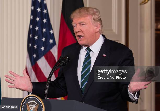 President Trump and Chancellor Angela Merkel of Germany, held a joint press conference in the East Room of the White House, on Friday, March 17, 2017.