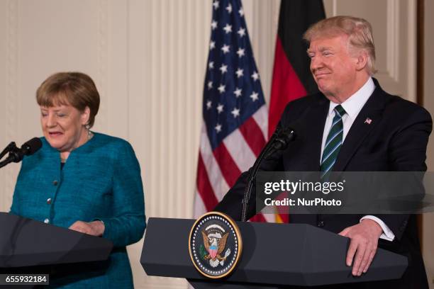 President Trump and Chancellor Angela Merkel of Germany, held a joint press conference in the East Room of the White House, on Friday, March 17, 2017.