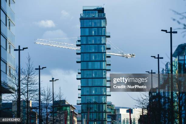 View of Alto Vetro building in Grand Canal Dock area in Dublin. On Monday, March 20 in Dublin, Ireland.