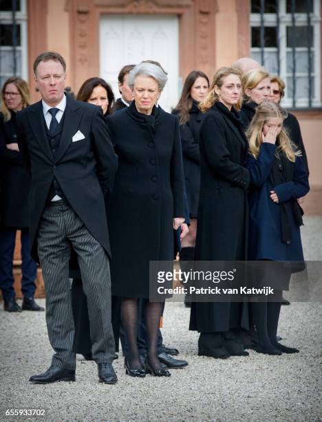 Prince Gustav zu Sayn-Wittgenstein-Berleburg, his girlfriend Carina Axelsson, Princess Benedikte of Denmark, Princess Alexandra zu...