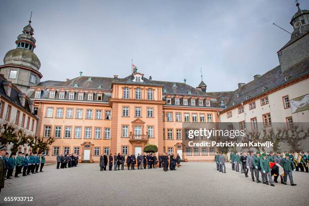 General view of the funeral service of Prince Richard zu Sayn-Wittgenstein-Berleburg at the Evangelische Stadtkirche on March 21, 2017 in Bad...