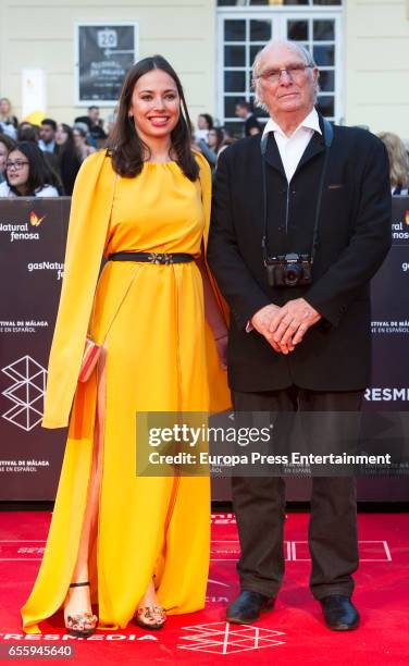 Carlos Saura an Anna Saura Ramon attend the 20th Malaga Film Festival 2017 opening ceremony at the Cervantes Theater on March 17, 2017 in Malaga,...