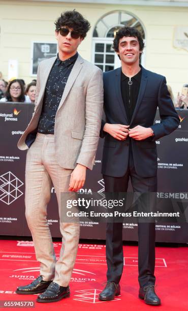 Javier Calvo and Jaier Ambrossi attend the 20th Malaga Film Festival 2017 opening ceremony at the Cervantes Theater on March 17, 2017 in Malaga,...