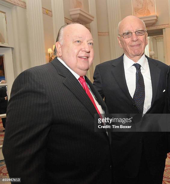 Roger Ailes at a dinner of the Anti-Defamation League that honored Rupert Murdoch on Oct. 13 at the Waldorf Astoria Hotel in New York, NY.