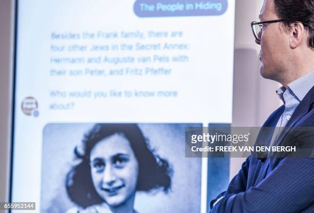 Prince Constantijn of the Netherlands talks during the presentation of a initiative between the Anne Frank Foundation and Facebook Netherlands on the...