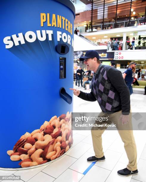 Jim Harbaugh interacts with shoppers during Planters 'Shout For Nuts' at Westfield Culver City on March 12, 2017 in Culver City, California.