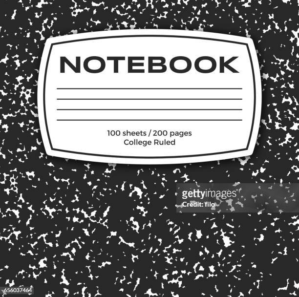 illustrazioni stock, clip art, cartoni animati e icone di tendenza di copertina del notebook - composizione
