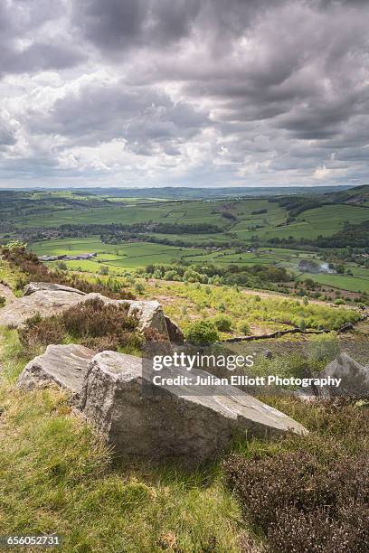 baslow edge in the peak district, uk. - baslow stock pictures, royalty-free photos & images