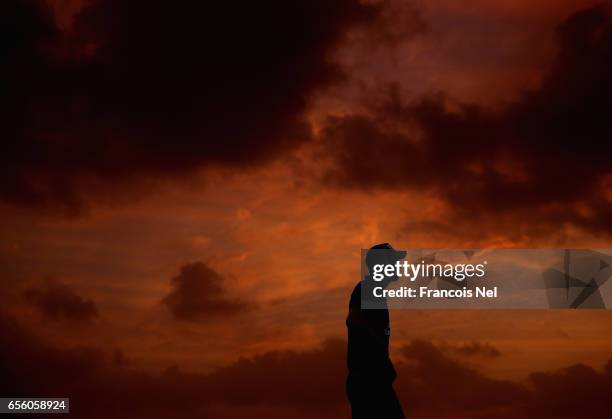 Steven Finn of The South fields during Game Three of the ECB North versus South Series at Zayed Stadium on March 21, 2017 in Abu Dhabi, United Arab...