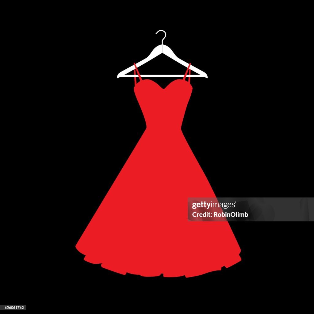 Rode jurk op het pictogram van de Hanger