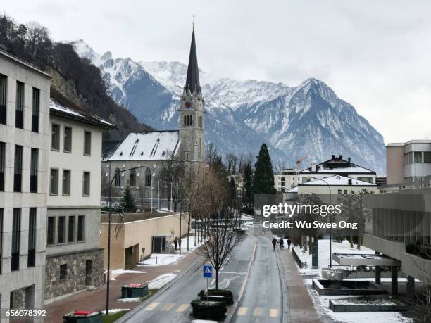 vaduz city centre - principality-of-liechtenstein stock pictures, royalty-free photos & images