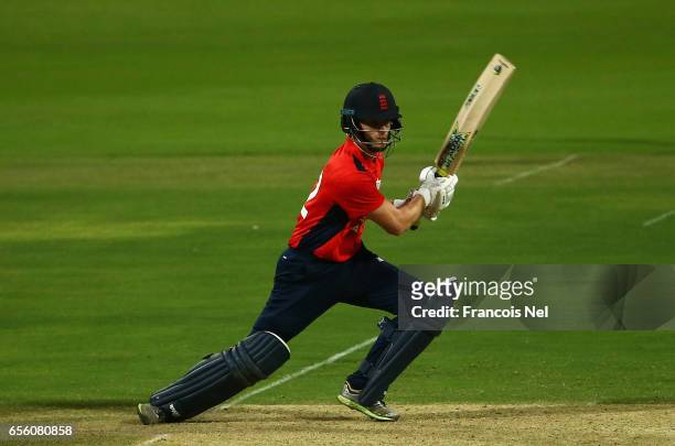 Graeme White of The North bats during Game Three of the ECB North versus South Series at Zayed Stadium on March 21, 2017 in Abu Dhabi, United Arab...
