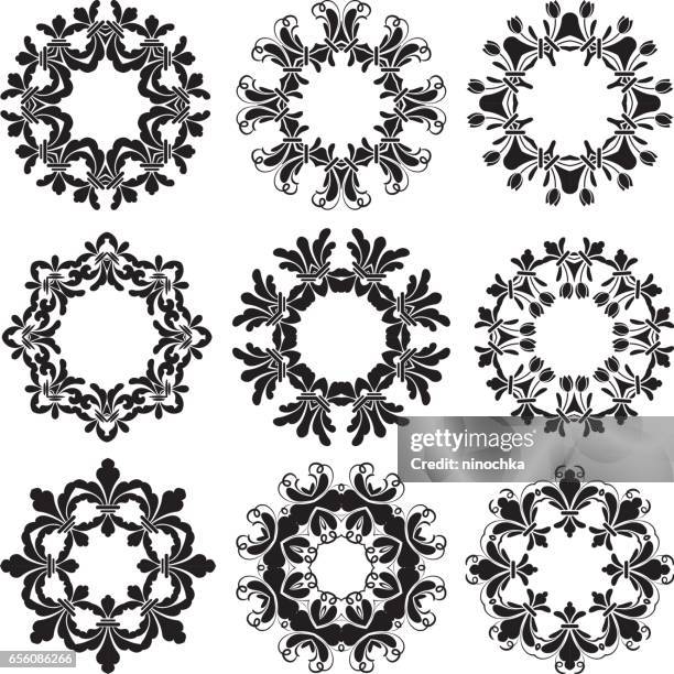 abstract designs - damask border stock illustrations