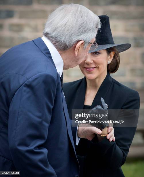 King Constantine of Greece and Crown Princess Mary of Denmark attend the funeral of Prince Richard at the Evangelische Stadtkirche on March 21, 2017...