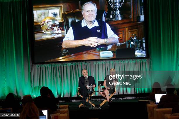 NBCUniversal Summer Press Day -- Golf Channel's "Feherty" and "Jack" Session -- Pictured: David Feherty, Molly Solomon, Executive Producer; Via...