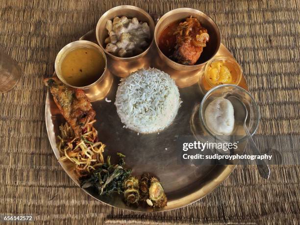 bengali thali - west bengal stock pictures, royalty-free photos & images