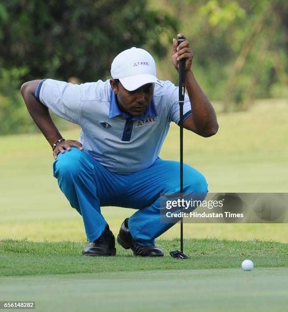 Chawrasia in action during the 1st day of Classic Golf Tournament at Royal Calcutta Golf Club on March 21, 2017 in Kolkata, India.