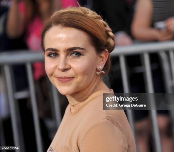 Actress Mae Whitman arrives at the premiere of Warner Bros. Pictures' "CHiPS" at TCL Chinese Theatre on March 20, 2017 in Hollywood, California.