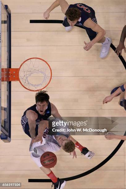 Playoffs: Aerial view of Arizona Lauri Markkanen in action vs St. Mary's Dane Pineau at Vivint Smart Home Arena. Salt Lake City, UT 3/18/2017 CREDIT:...