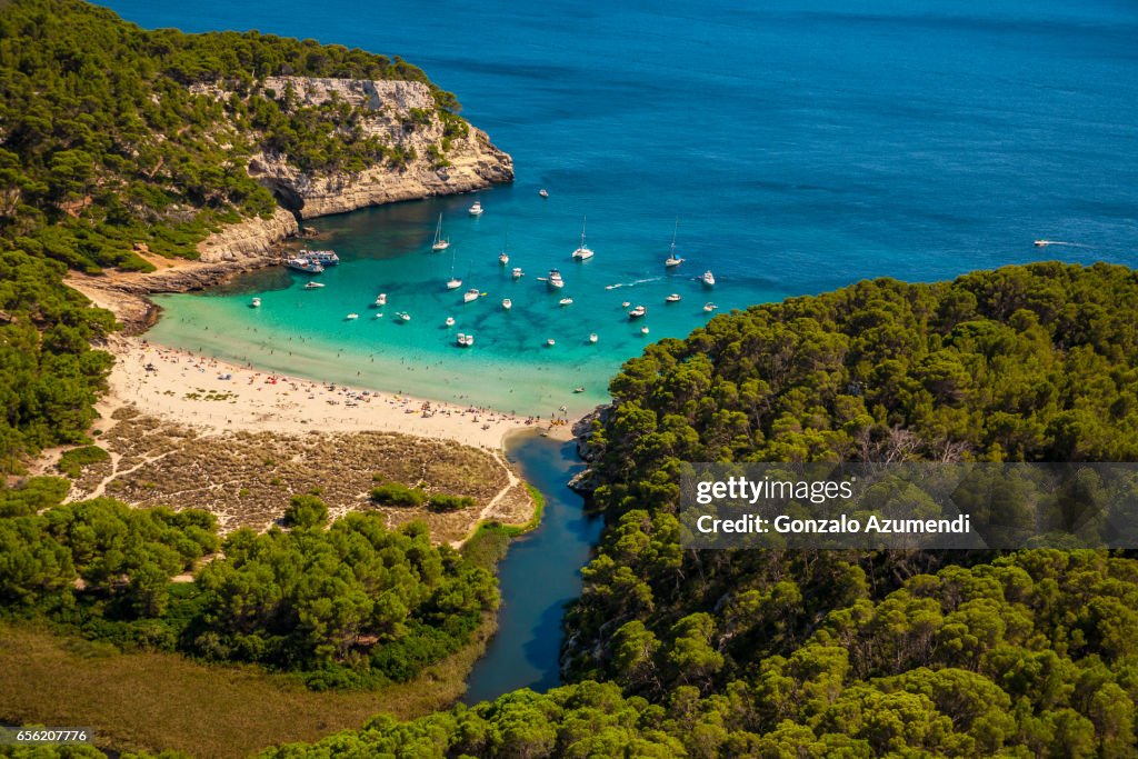 Cala Trebaluger or Trebaluger Beach at Minorca Island