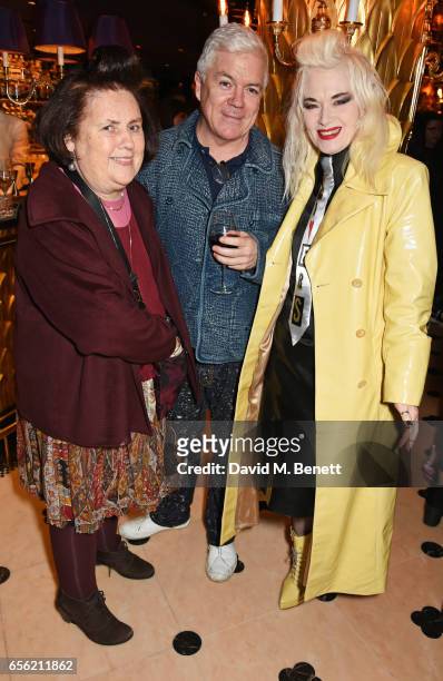 Suzy Menkes, Tim Blanks and Pam Hogg attend the Another Man Spring/Summer Issue launch dinner, in association with Kronaby, at Park Chinois on March...