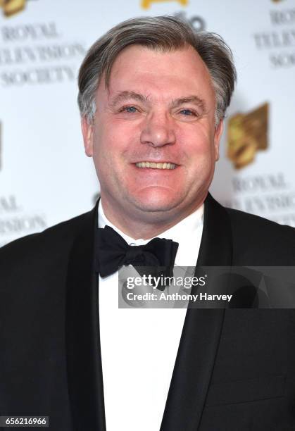 Ed Balls attends the Royal Television Society Programme Awards on March 21, 2017 in London, United Kingdom.