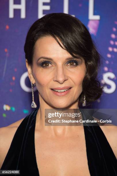 Actress Juliette Binoche attends the Paris Premiere of the Paramount Pictures release "Ghost In The Shell" at Le Grand Rex on March 21, 2017 in...