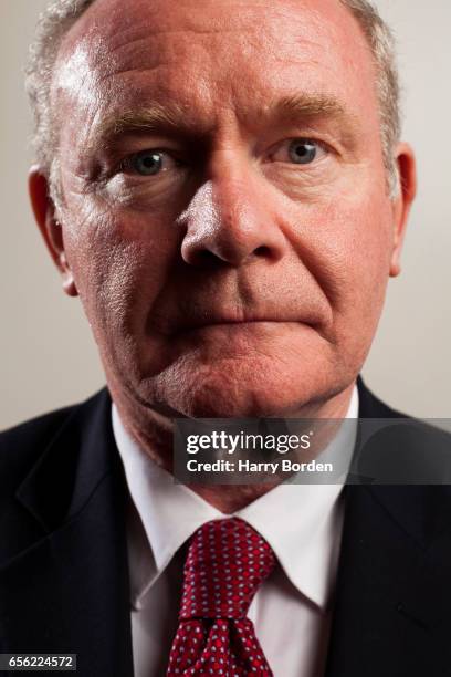 Irish republican and Sinn Féin politician Martin McGuinness is photographed for the Sunday Times magazine on October 6, 2011 in Belfast, Northern...